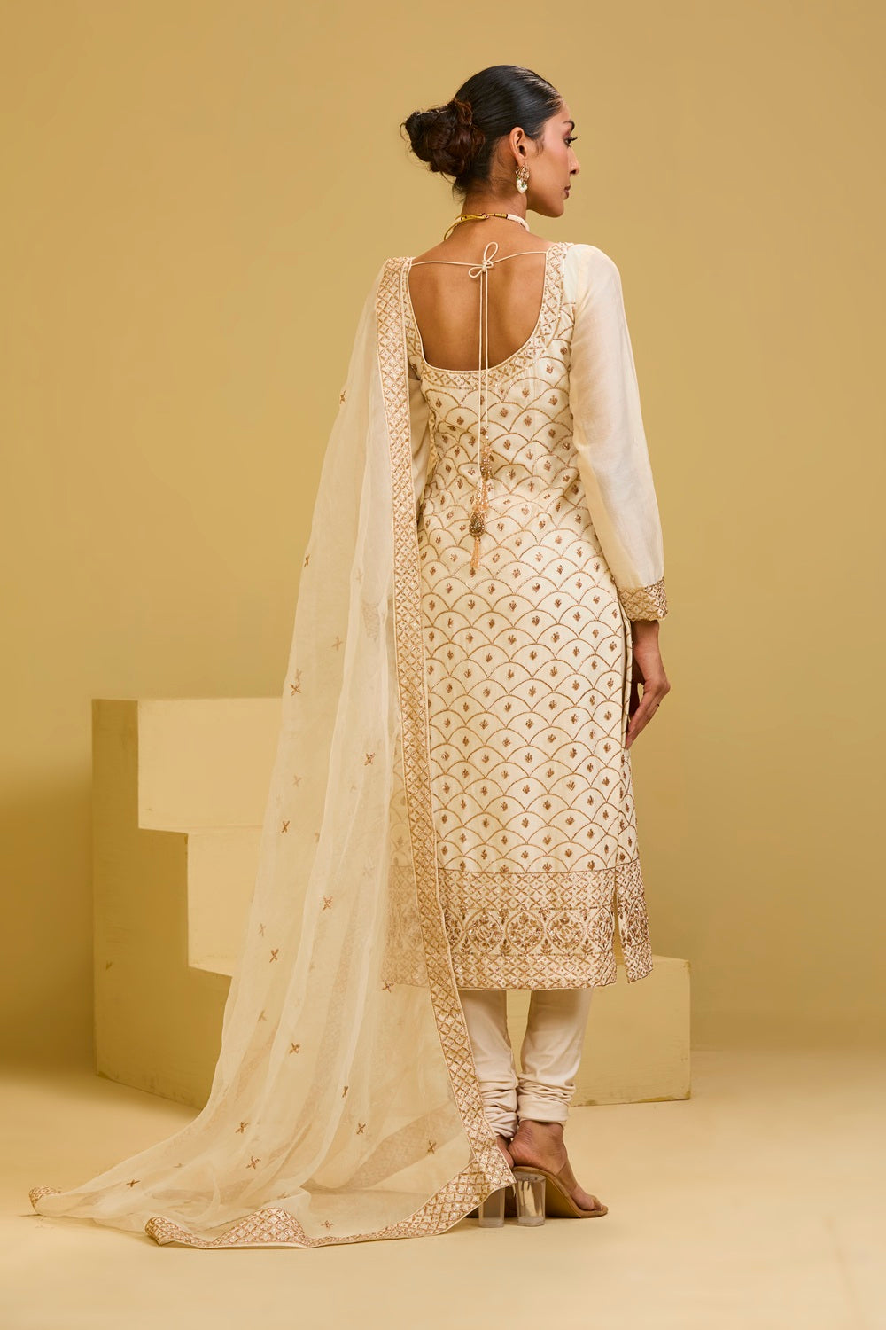 White Long Kurta Set