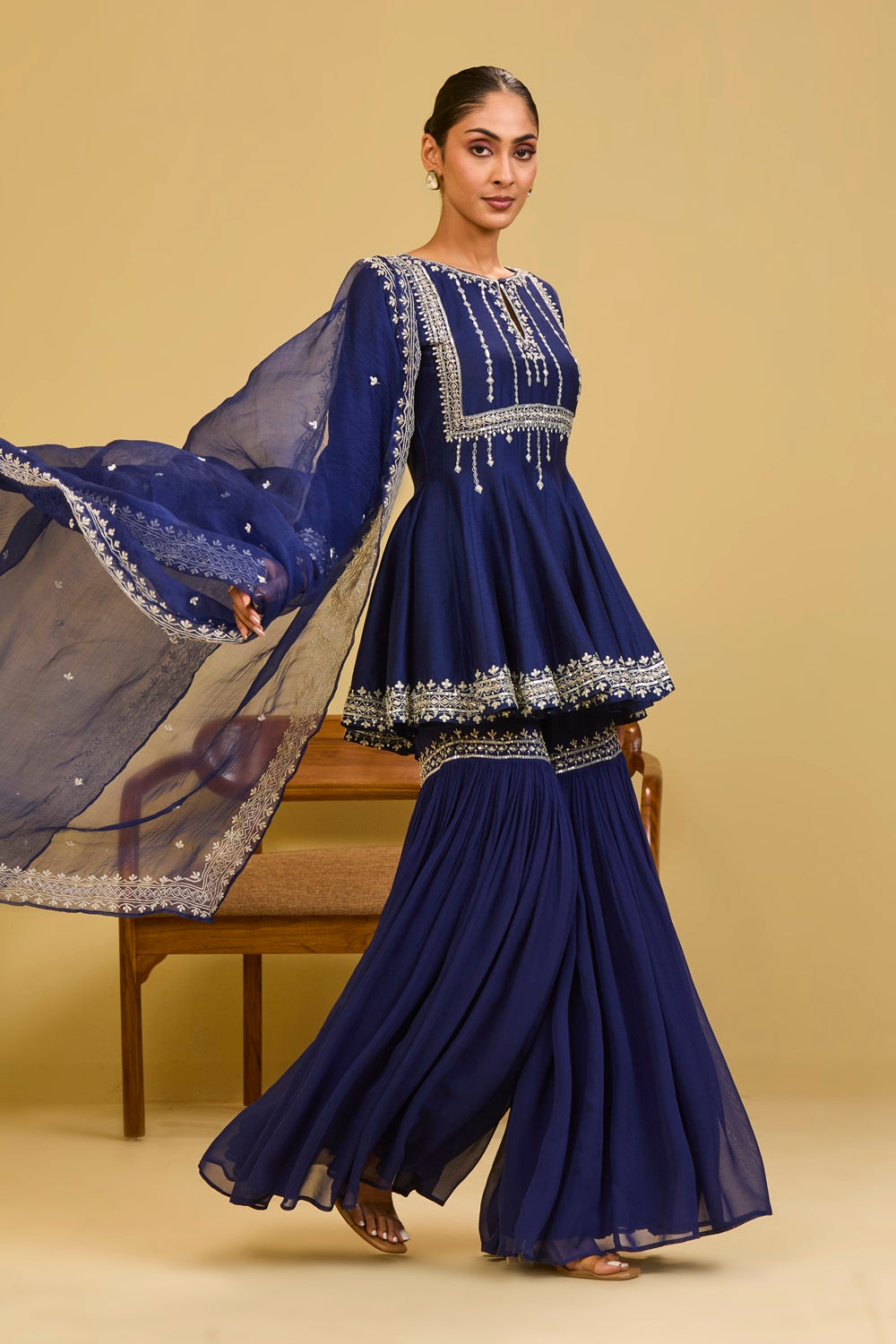 Blue Peplum Set