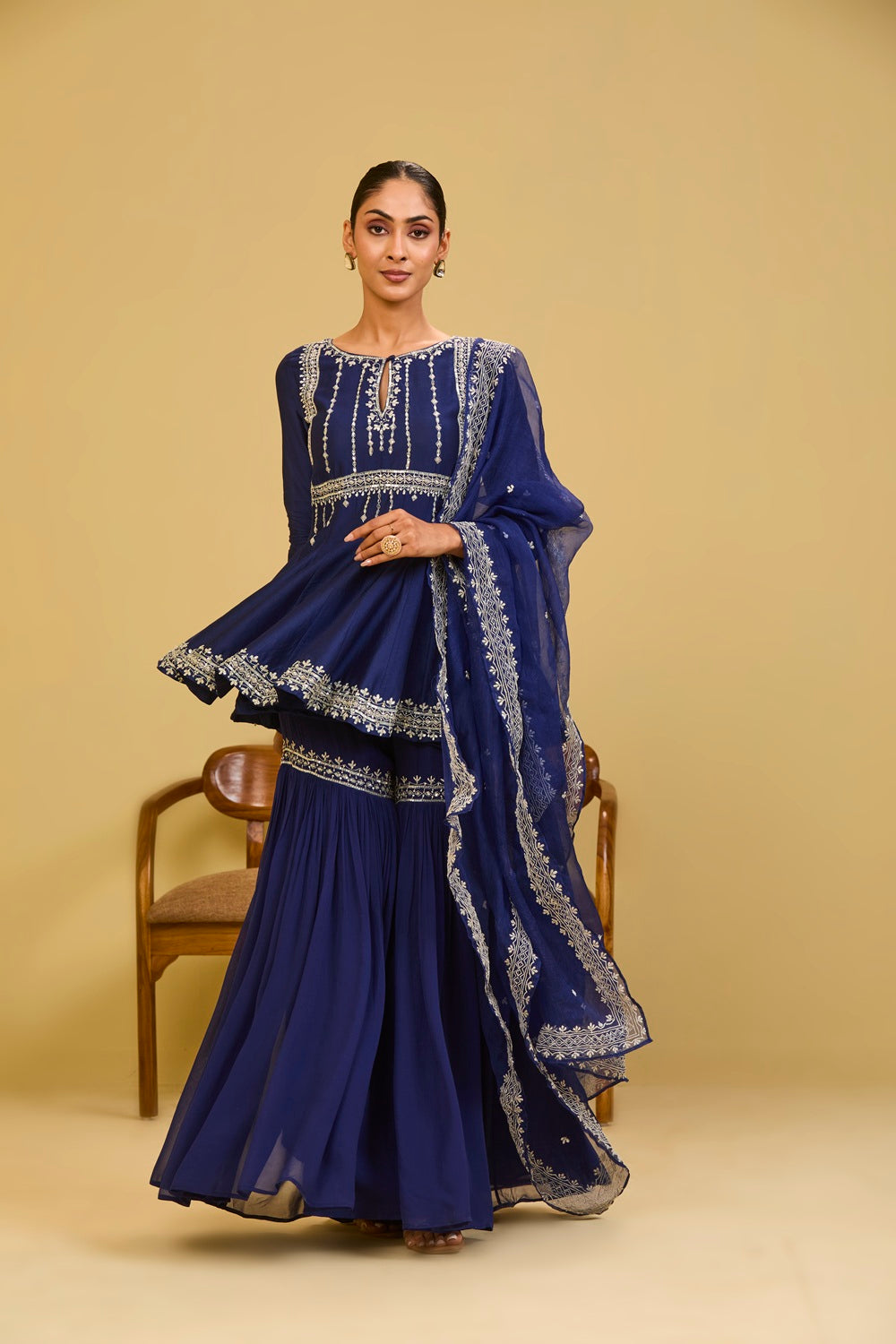 Blue Peplum Set