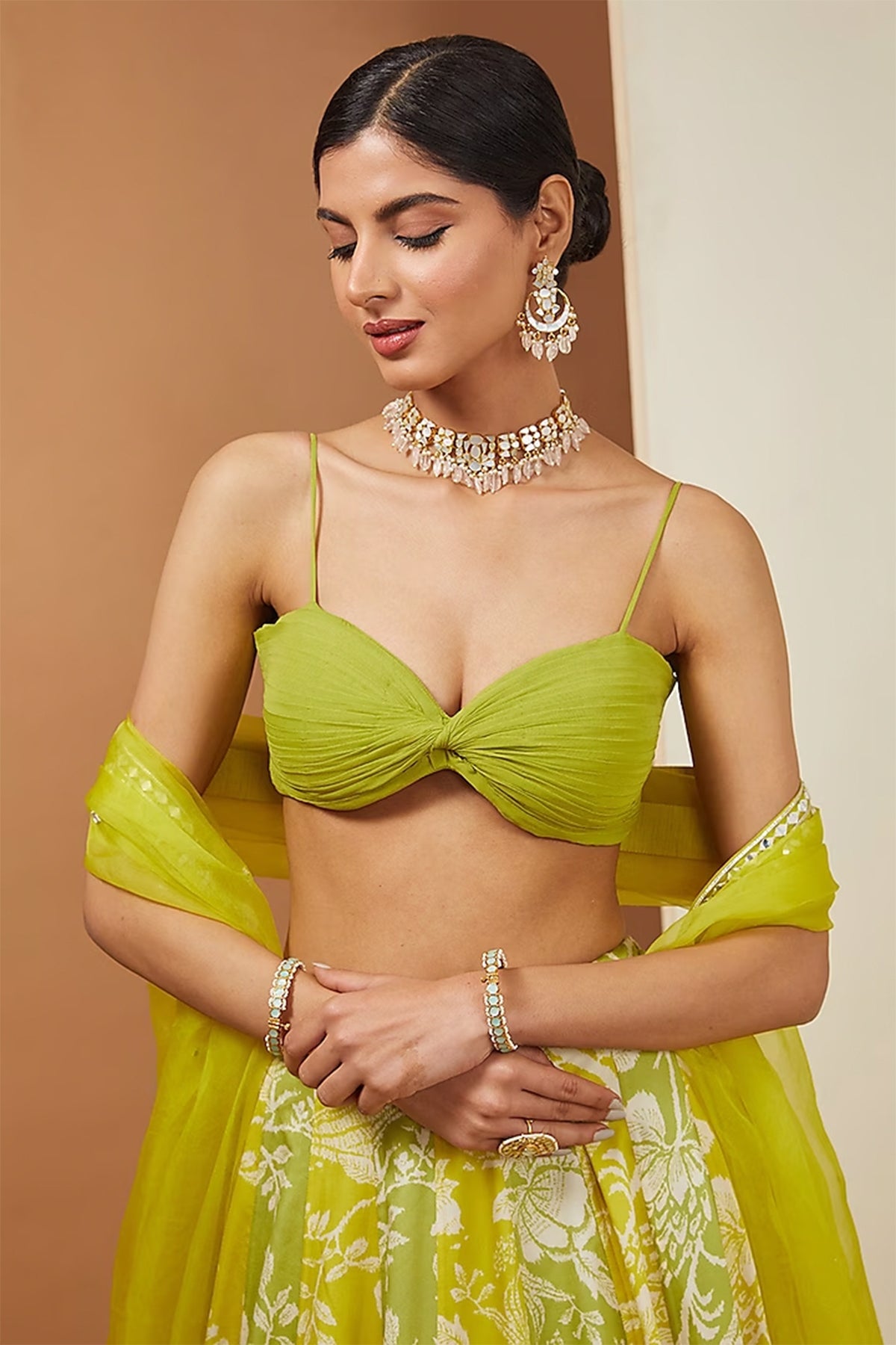 lemon and green lehenga set