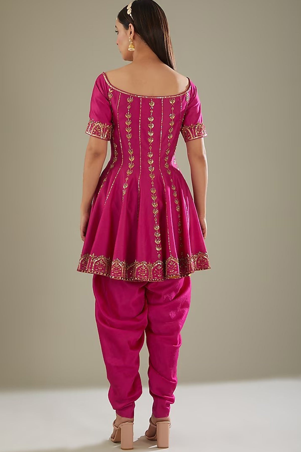 hot pink peplum set