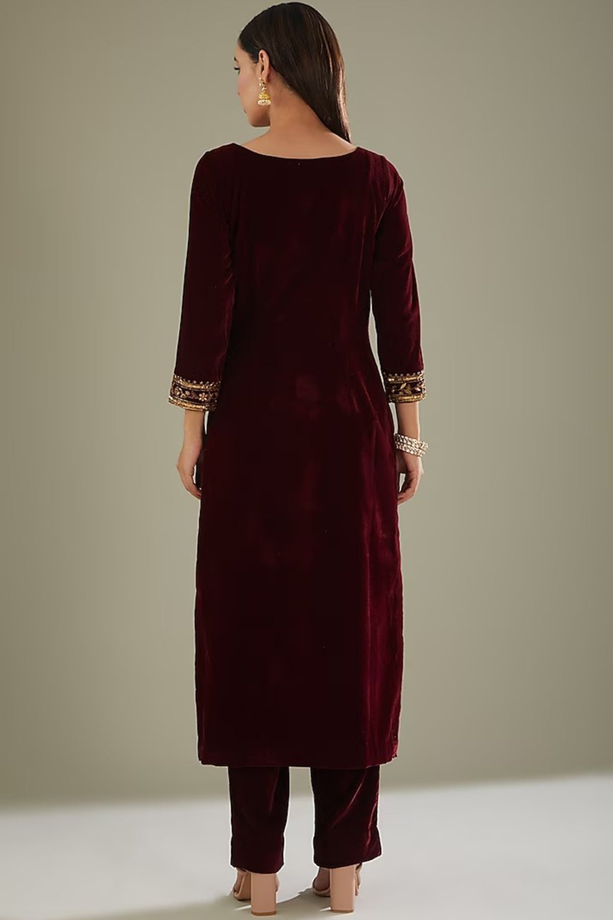 Wine kurta set