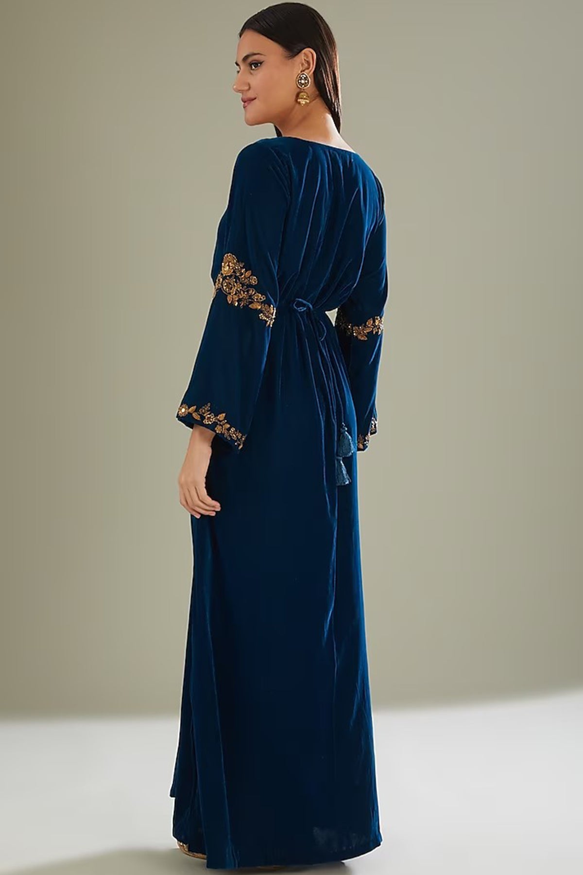 Teal blue kaftan set