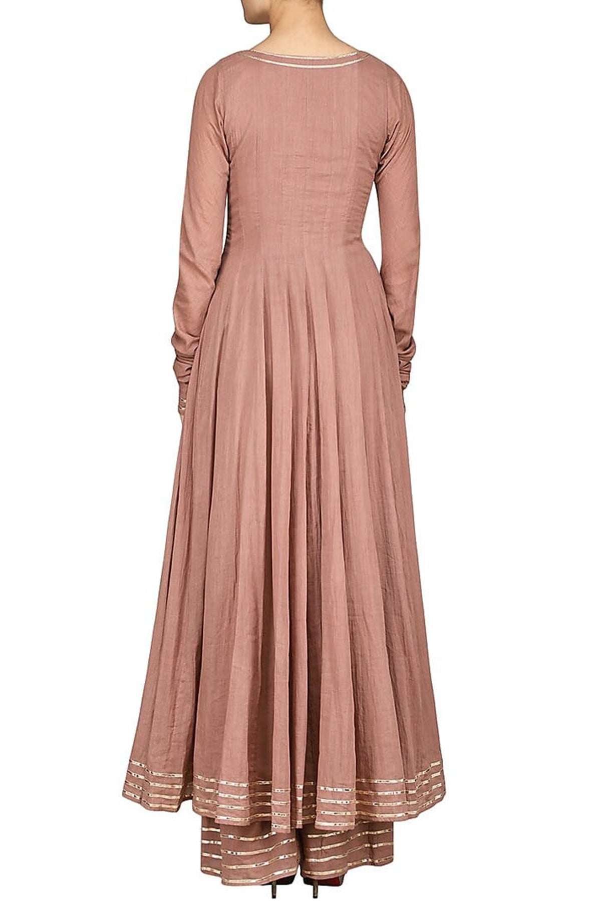 Champaign Anarkali Set