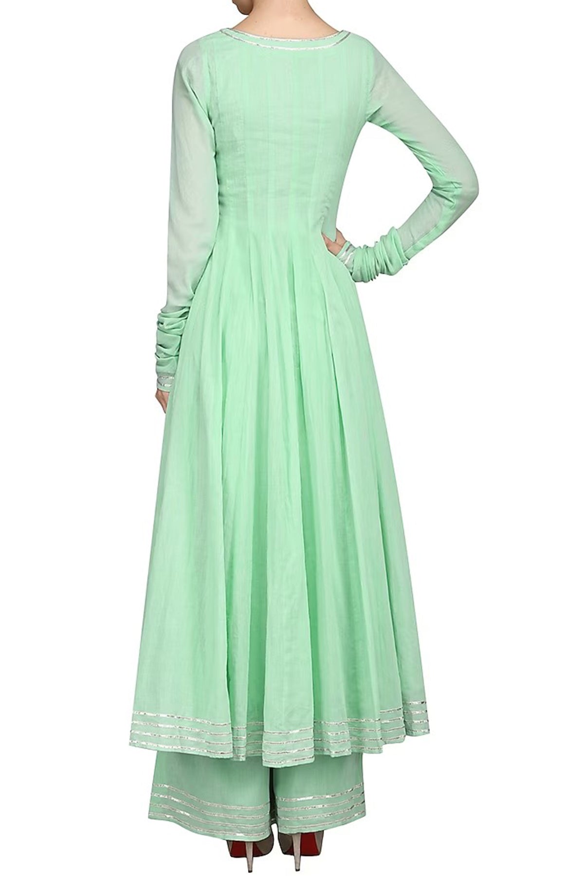 Mint green anarkali set