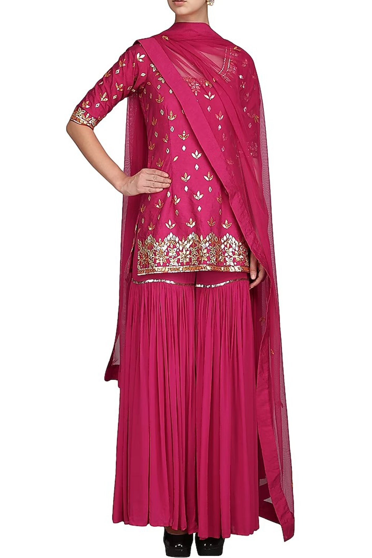 Dark Pink Sharara Set