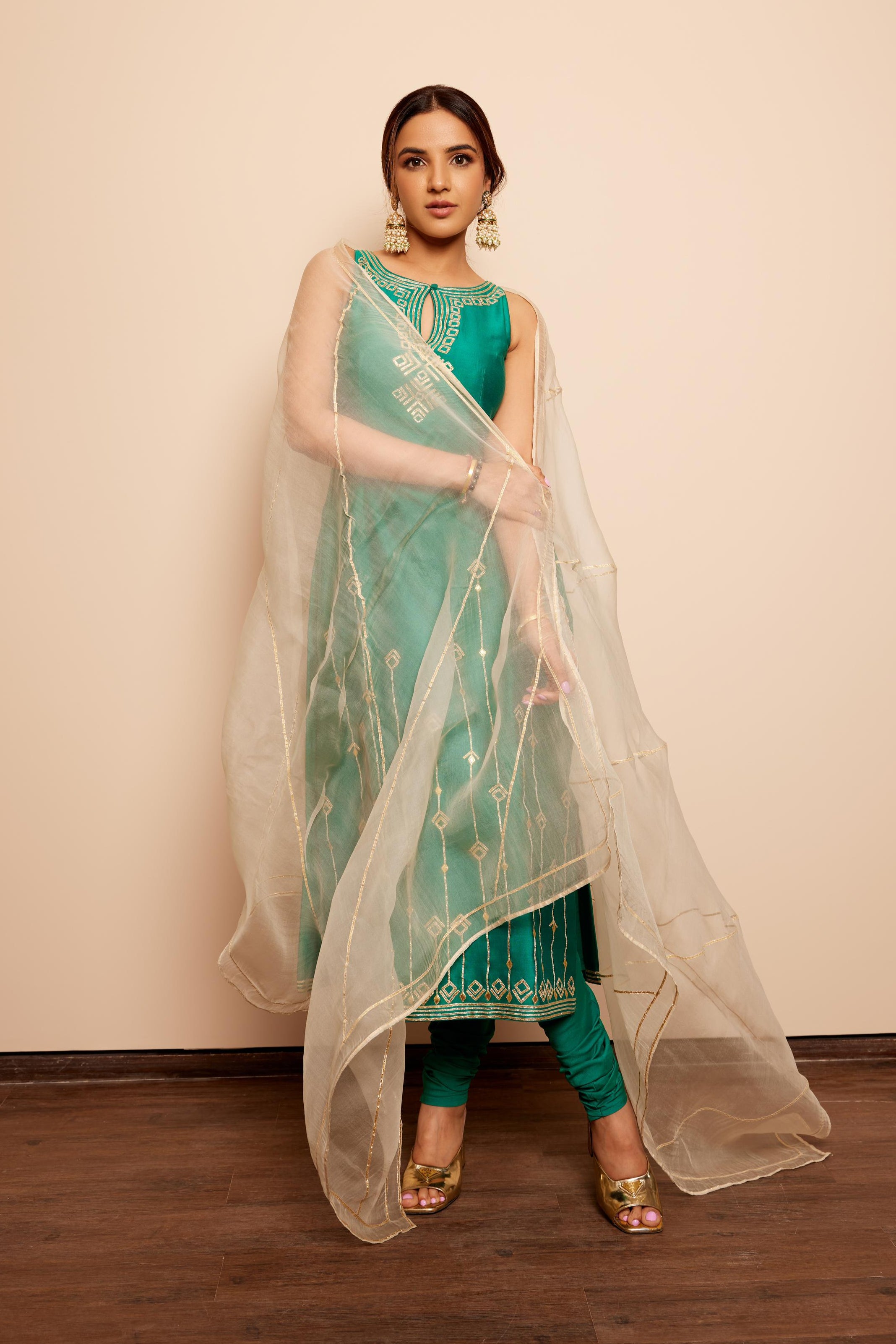 BOTTLE GREEN KURTA SET