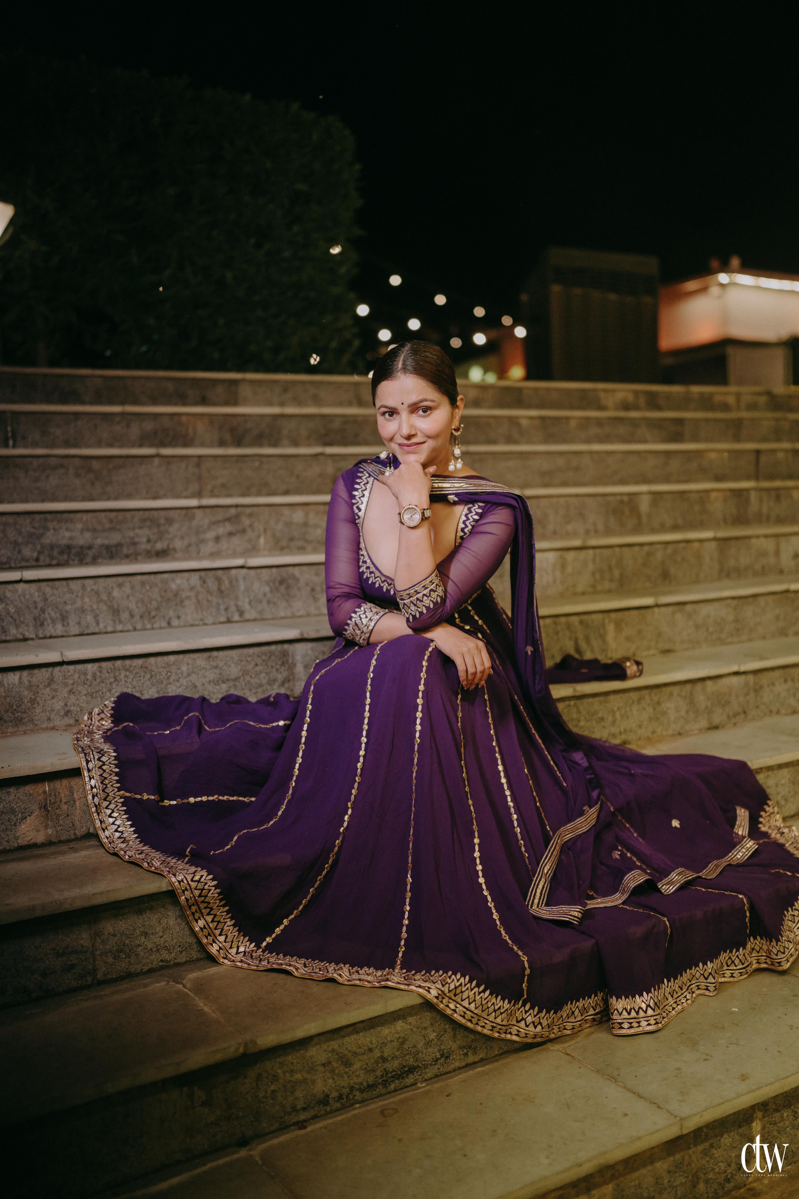 PURPLE ANARKALI SET