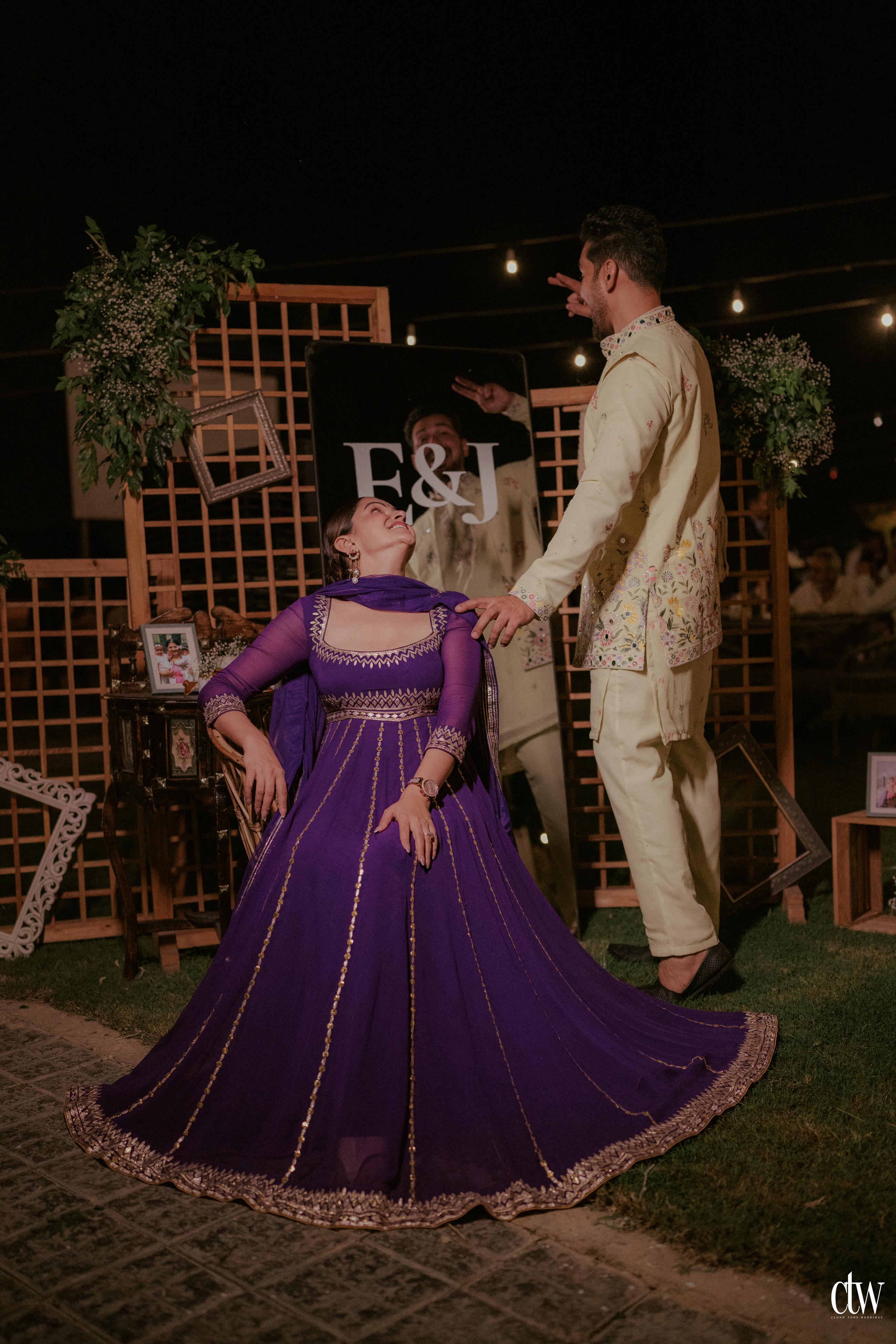 PURPLE ANARKALI SET