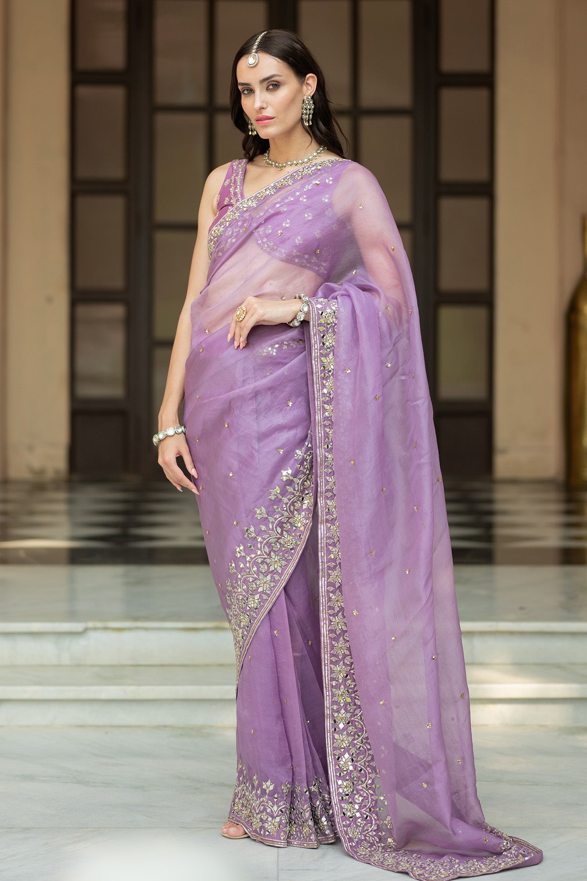 Lavender saree