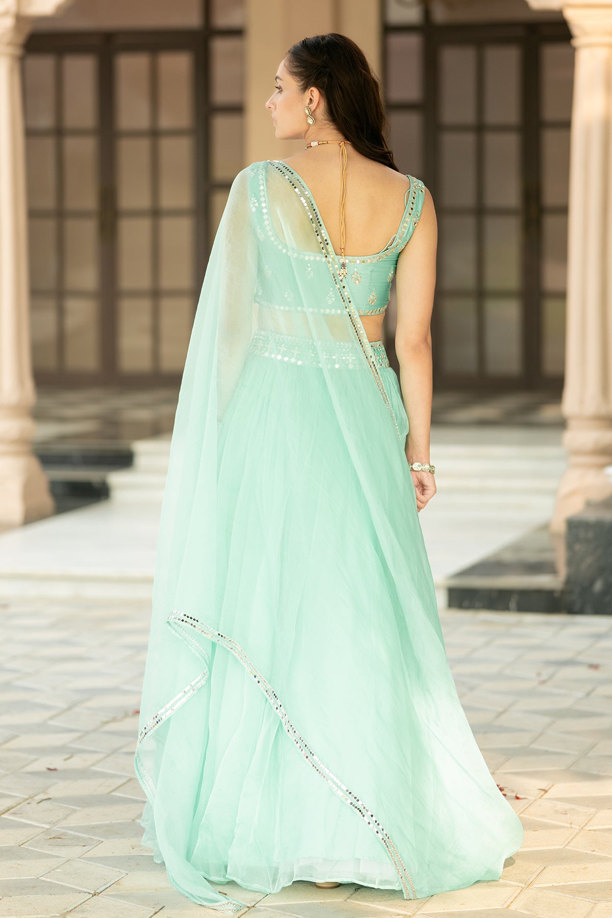 Aqua Blue Lehenga Set