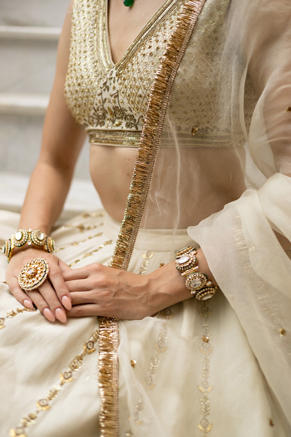 Off white lehenga set