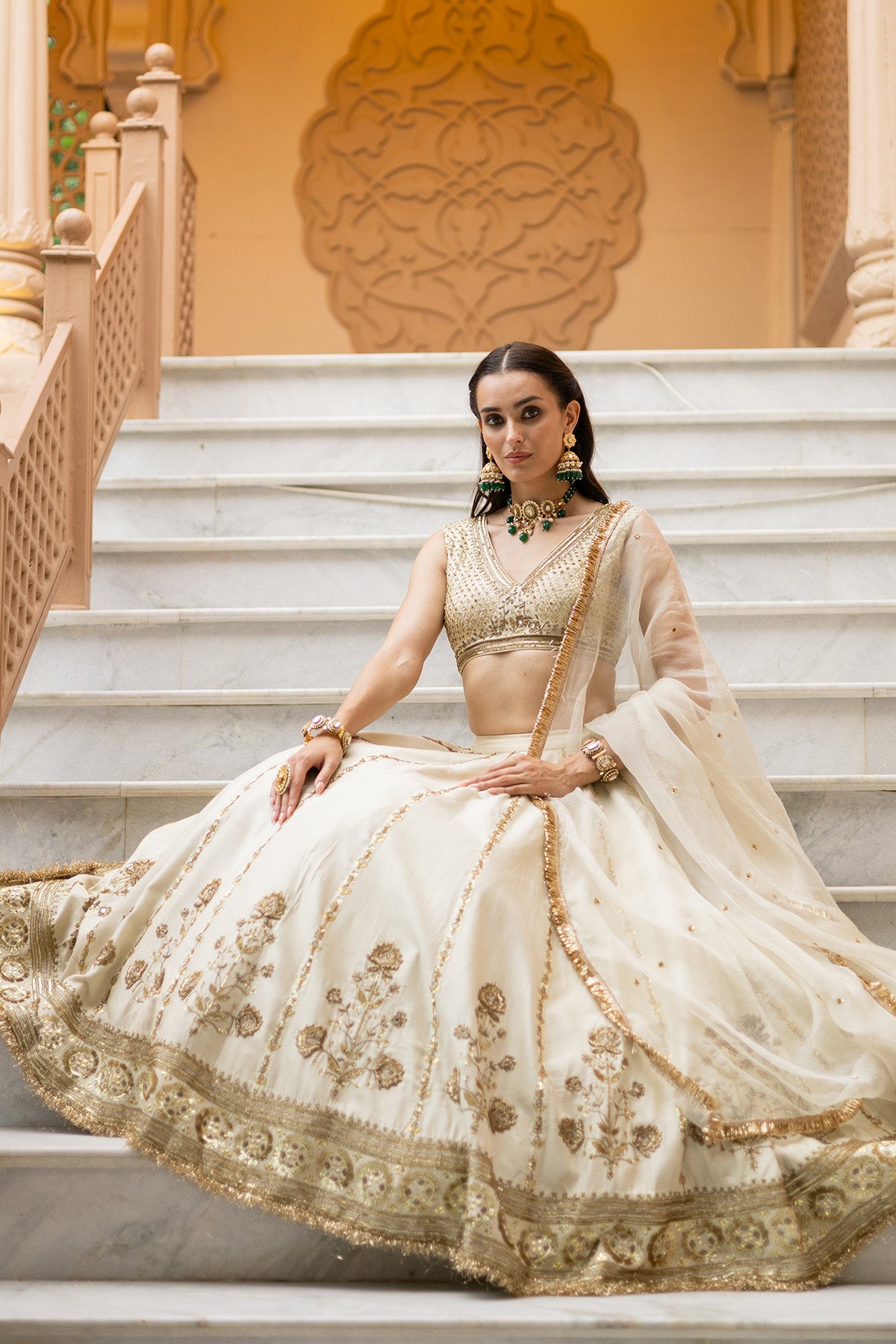Off white lehenga set