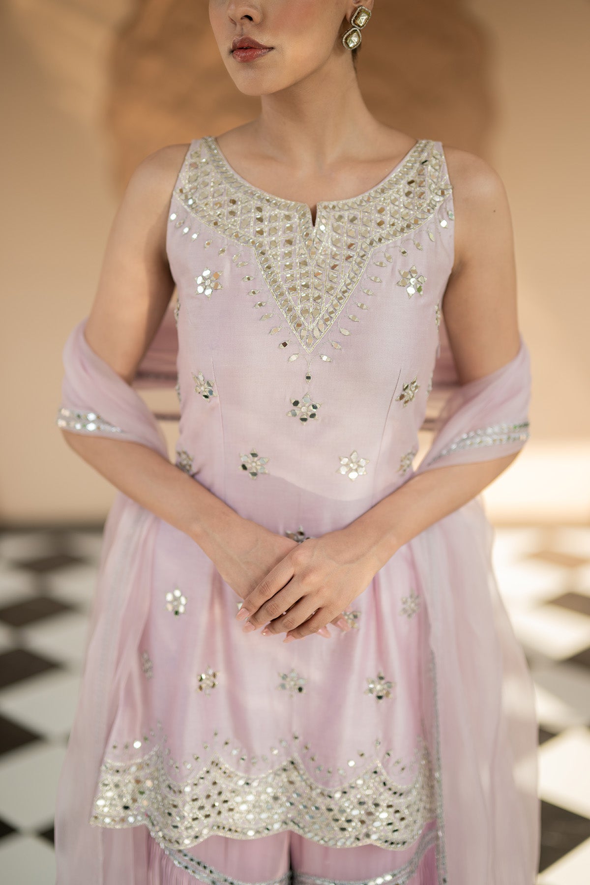 Lilac sharara set