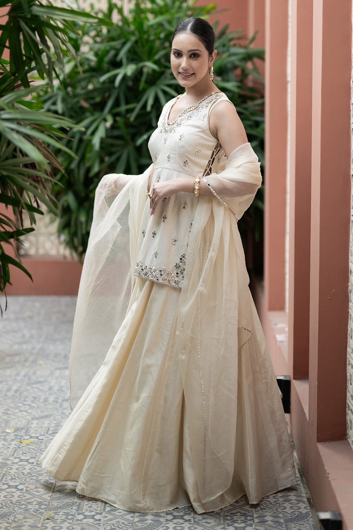 Off white lehenga set