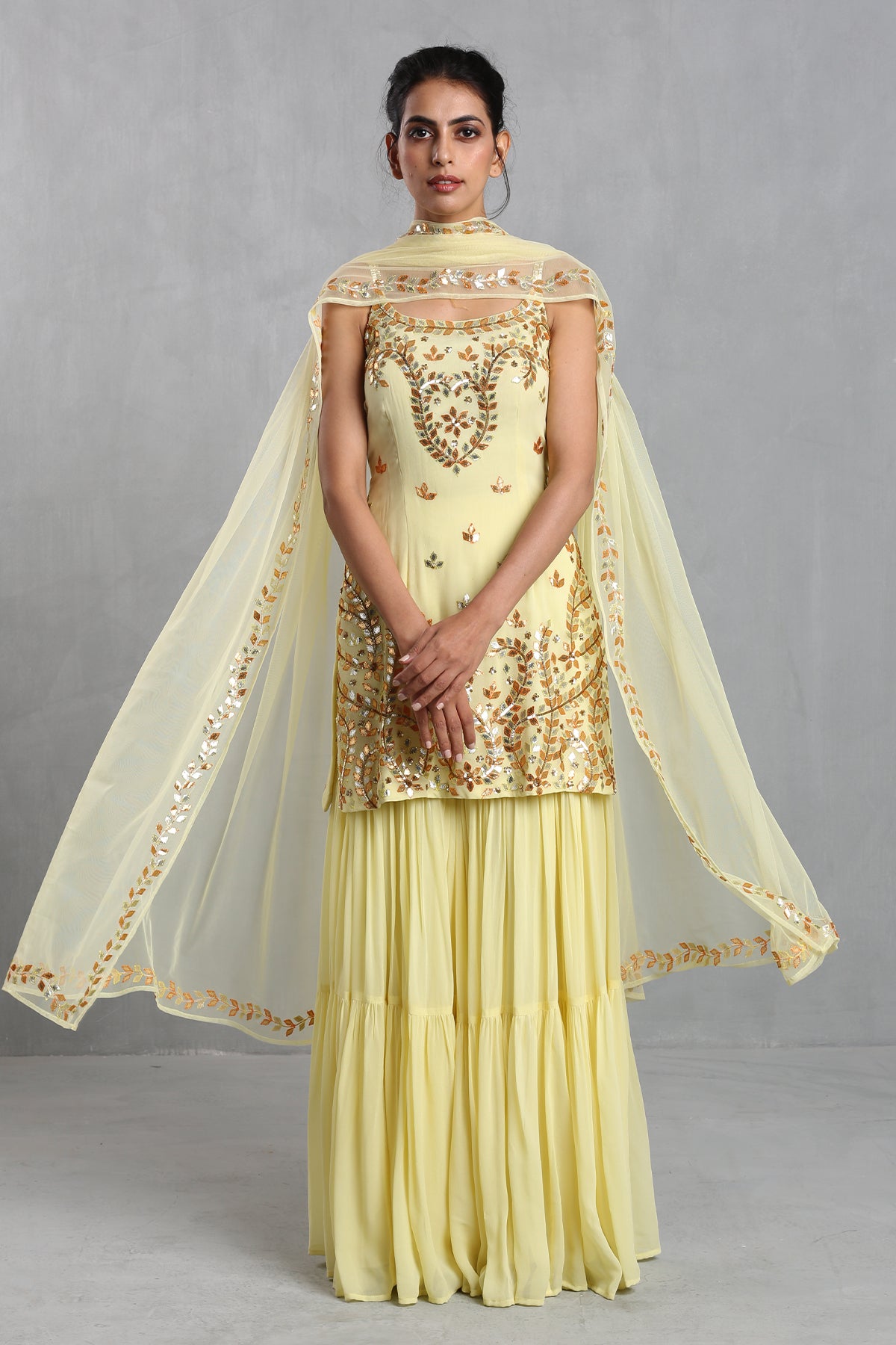 Yellow Sharara Set