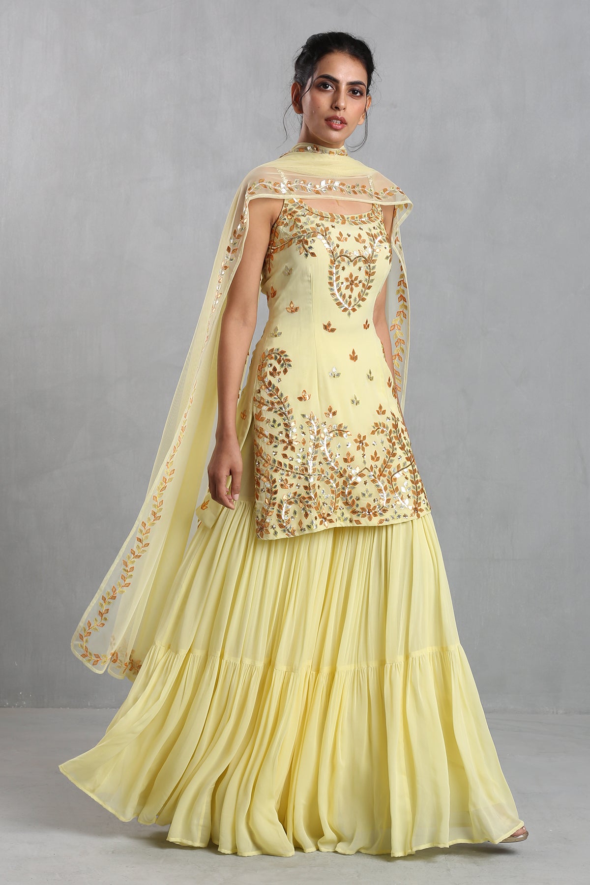 Yellow Sharara Set