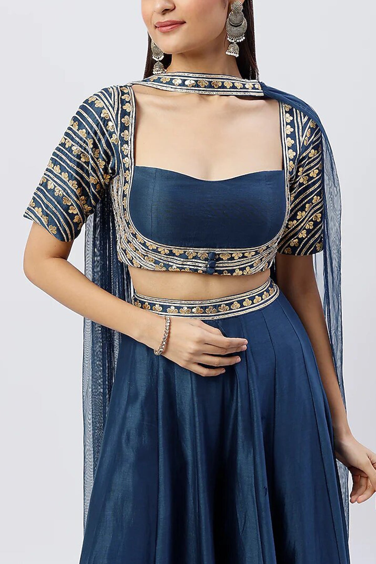 Blue Crop Top Set