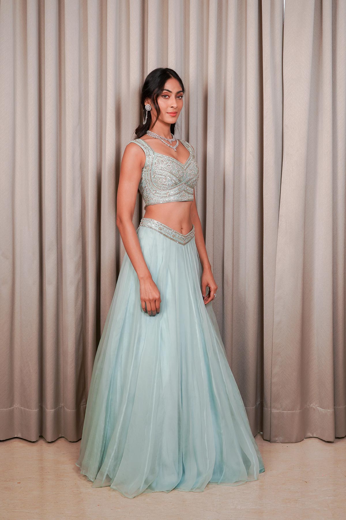 Ice Blue Lehenga Set