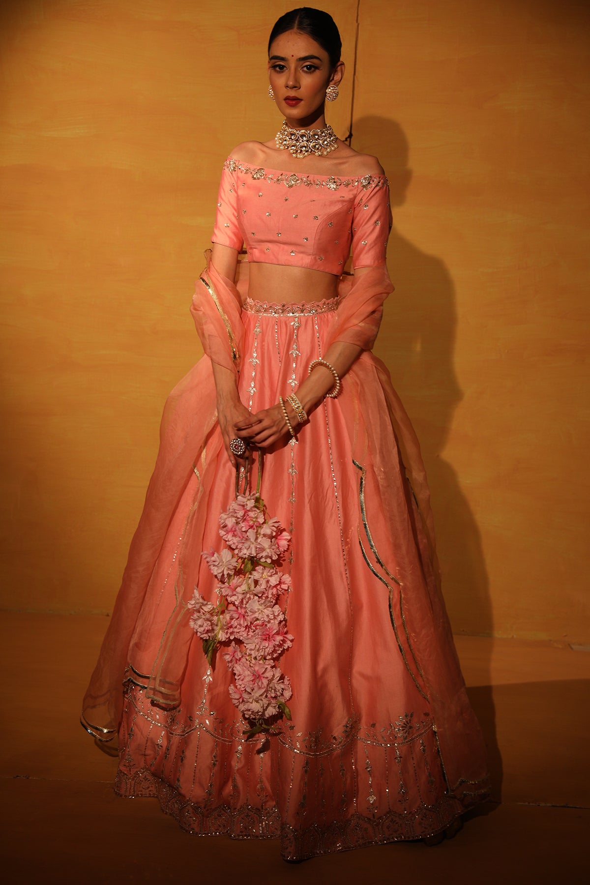 Blush Pink embroidered Lehenga set