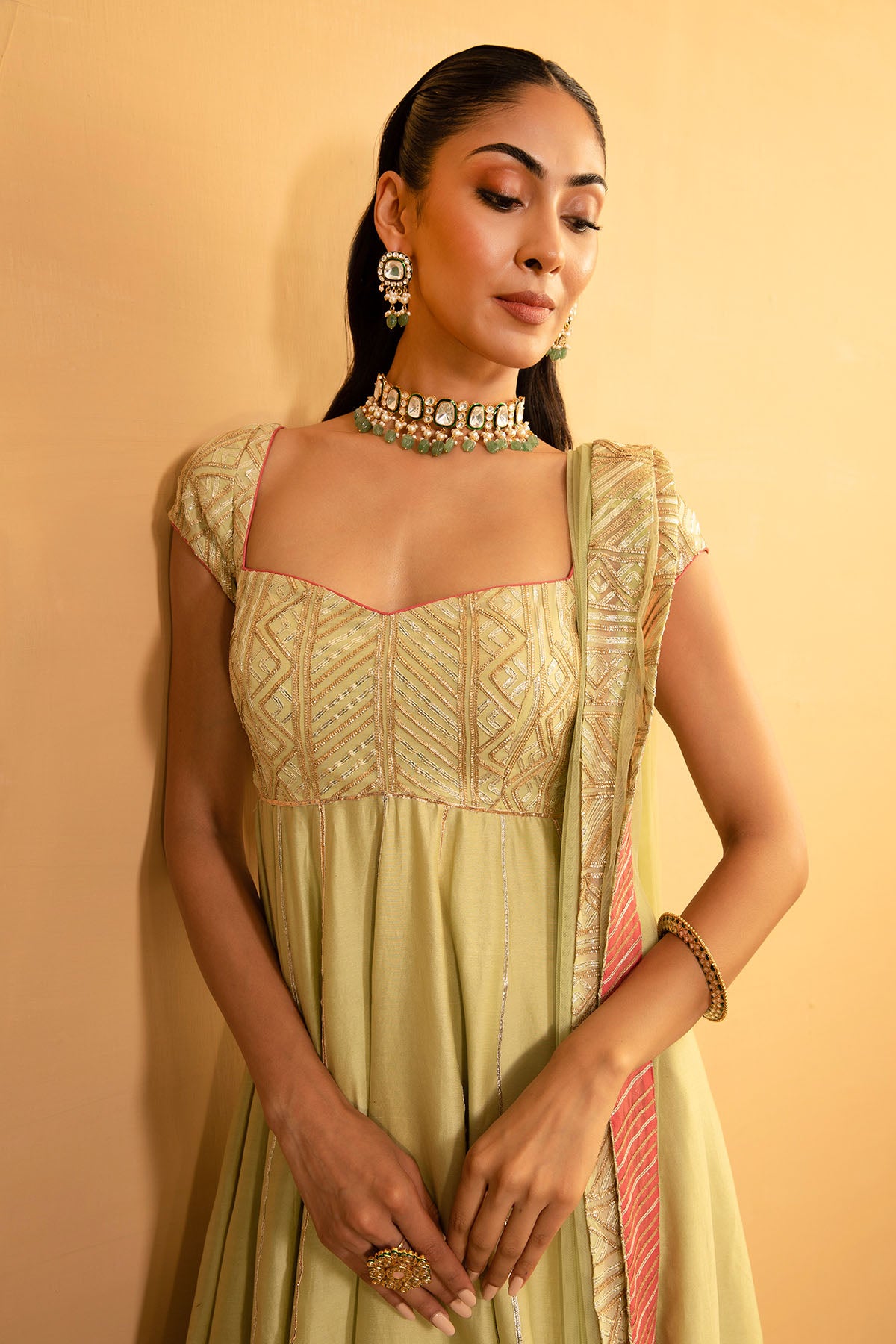 BOTTLE GOURD ANARKALI SET