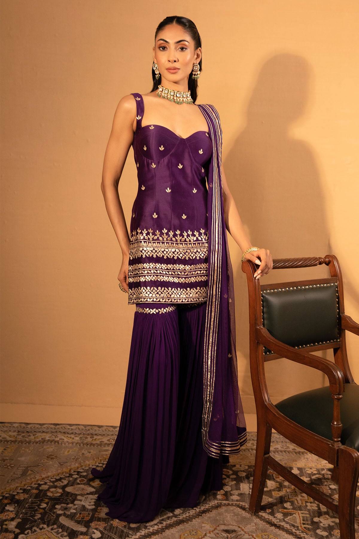 PURPLE SHARARA SET