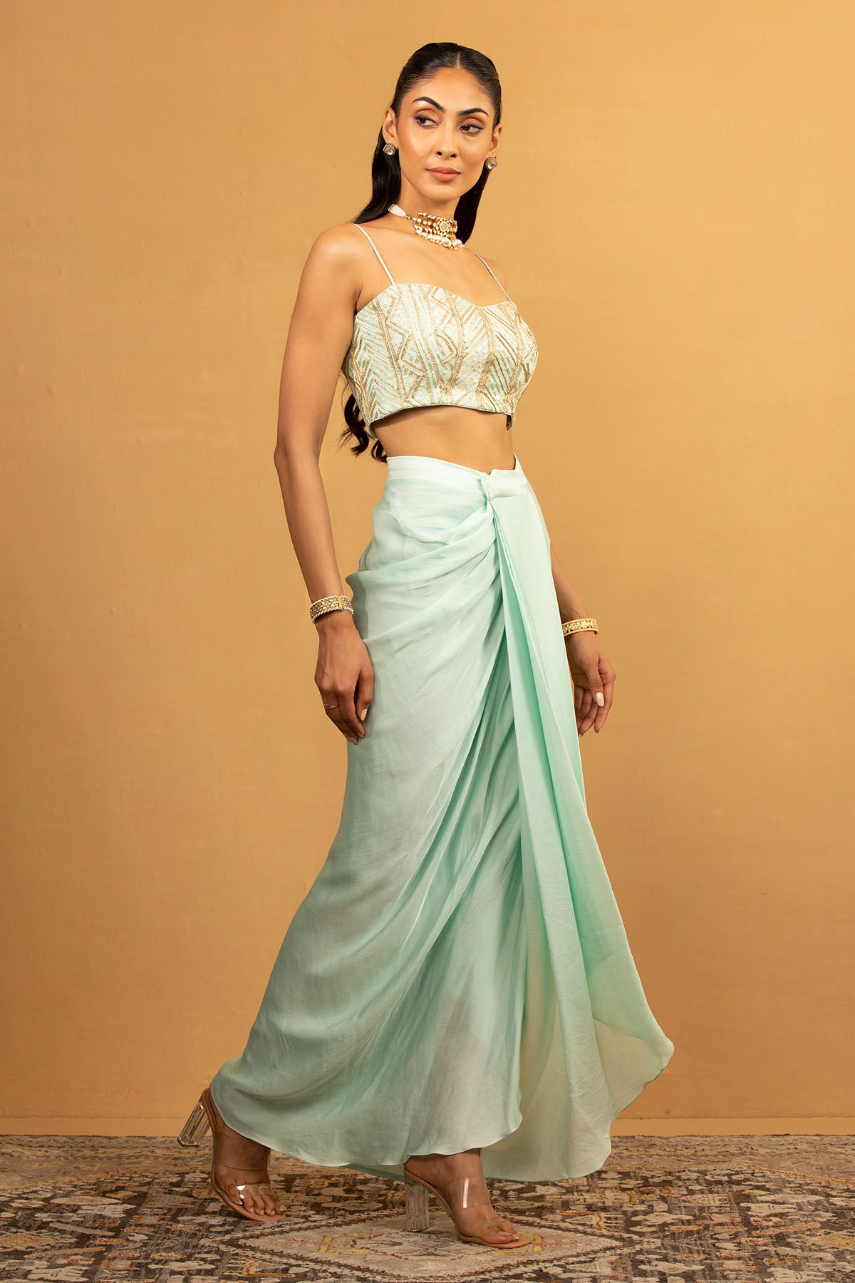 ICE BLUE DHOTI SET