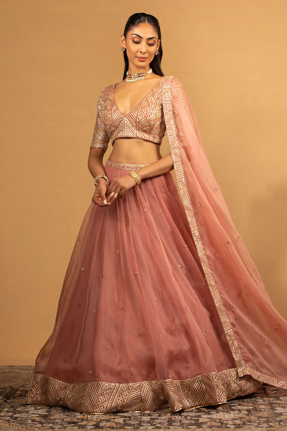 ONION PINK LEHENGA SET