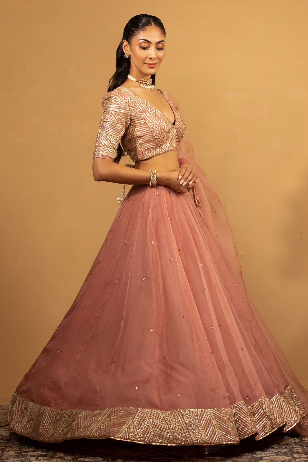 ONION PINK LEHENGA SET