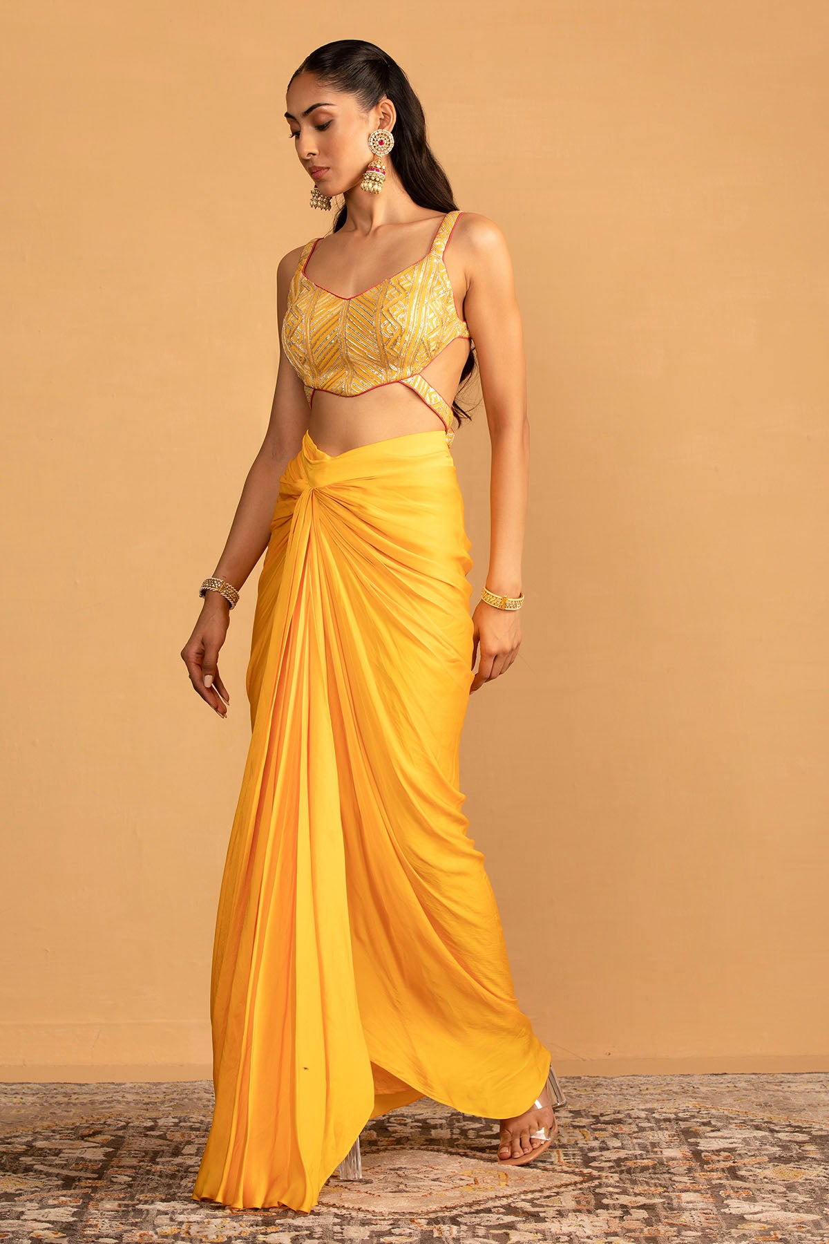 YELLOW DHOTI SET