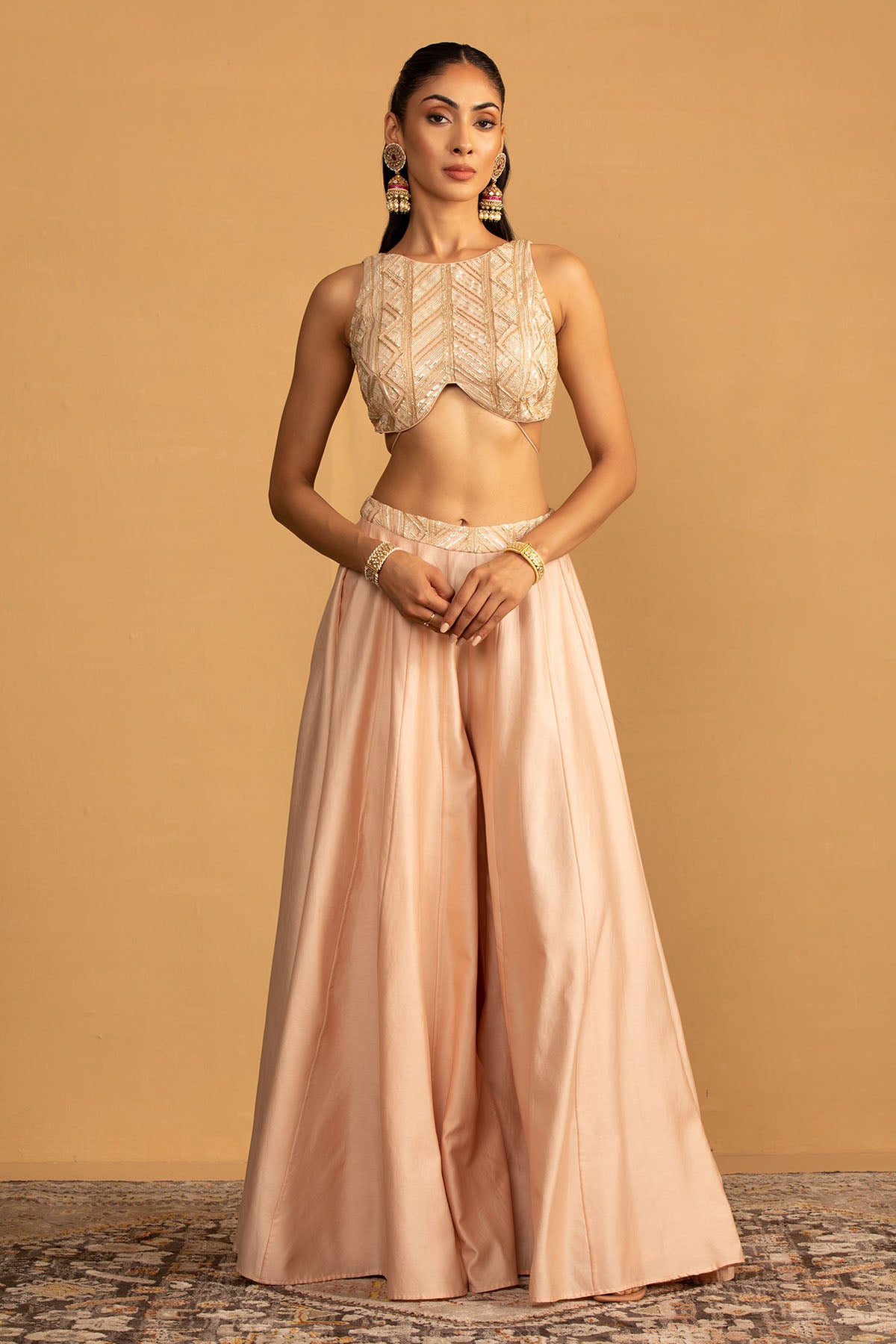 PEACH SHARARA SET