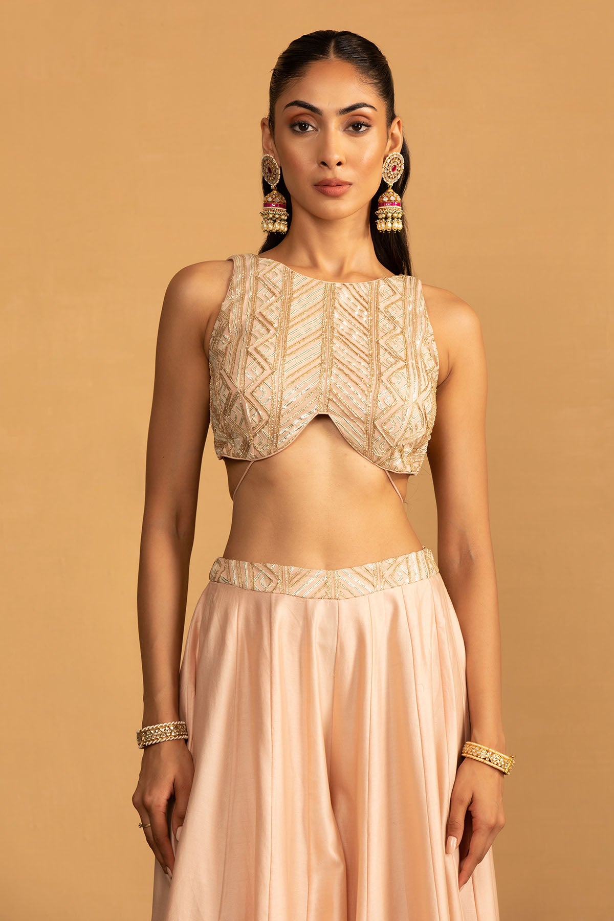 PEACH SHARARA SET