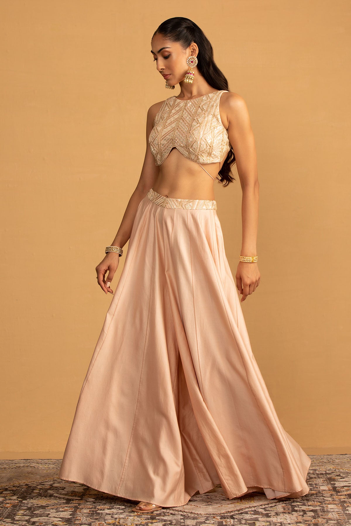 PEACH SHARARA SET