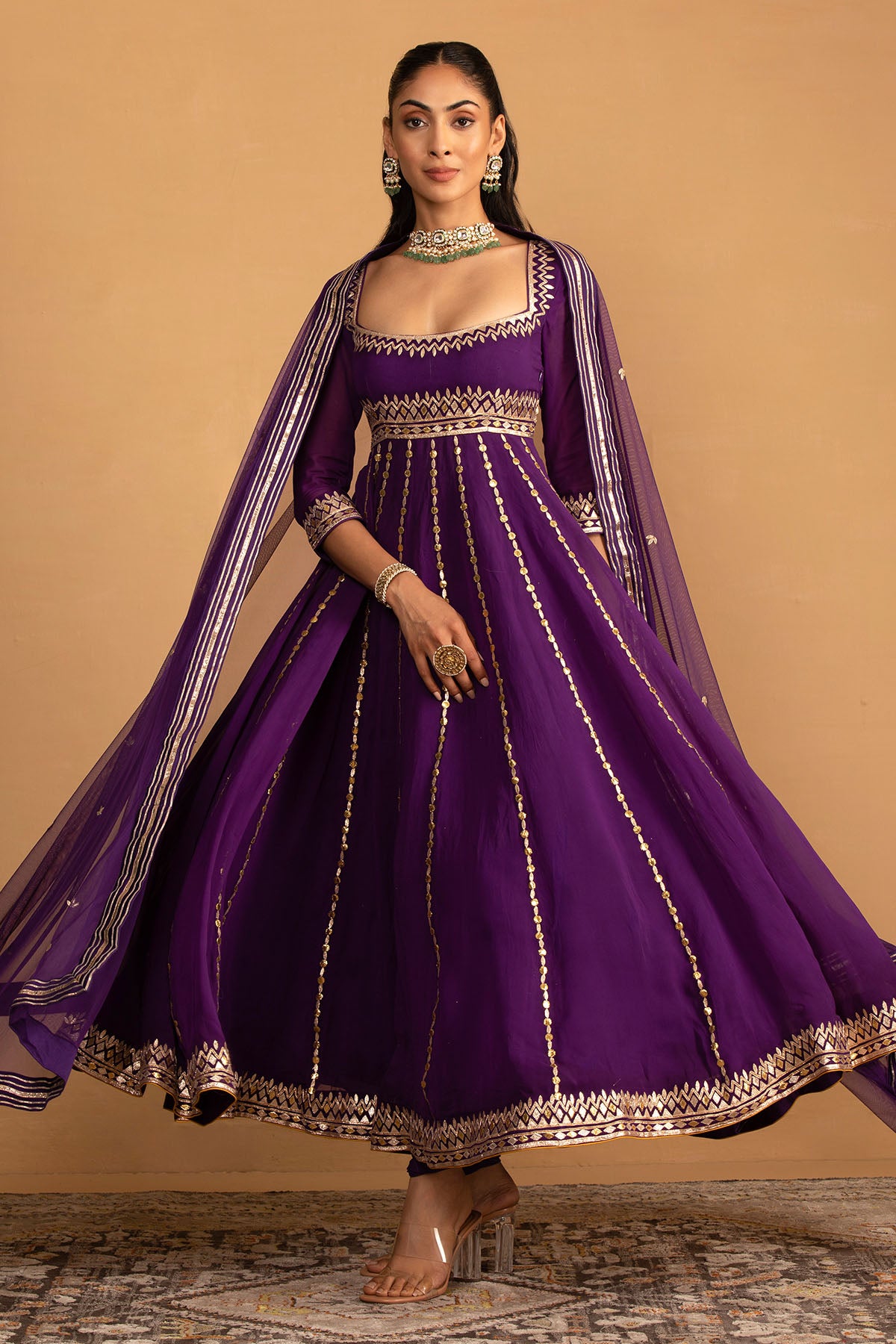 PURPLE ANARKALI SET