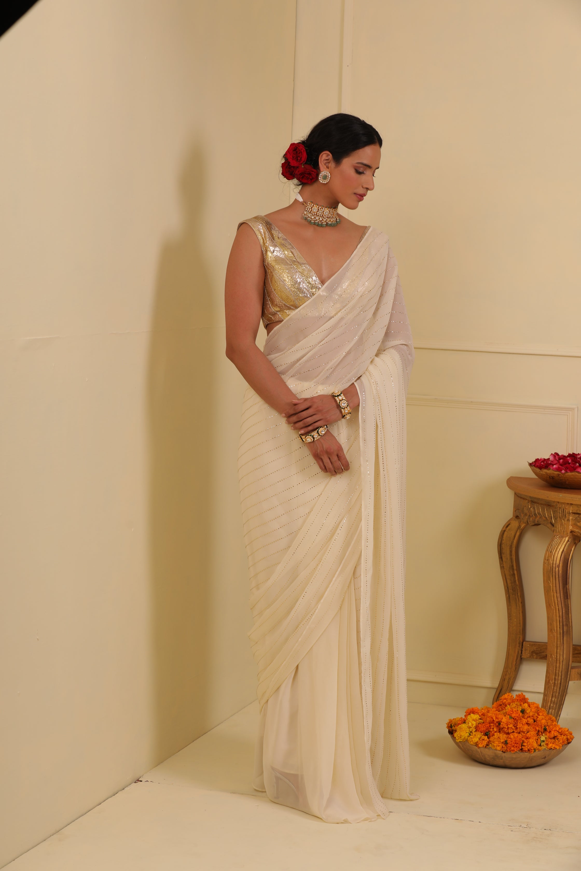 Off white saree