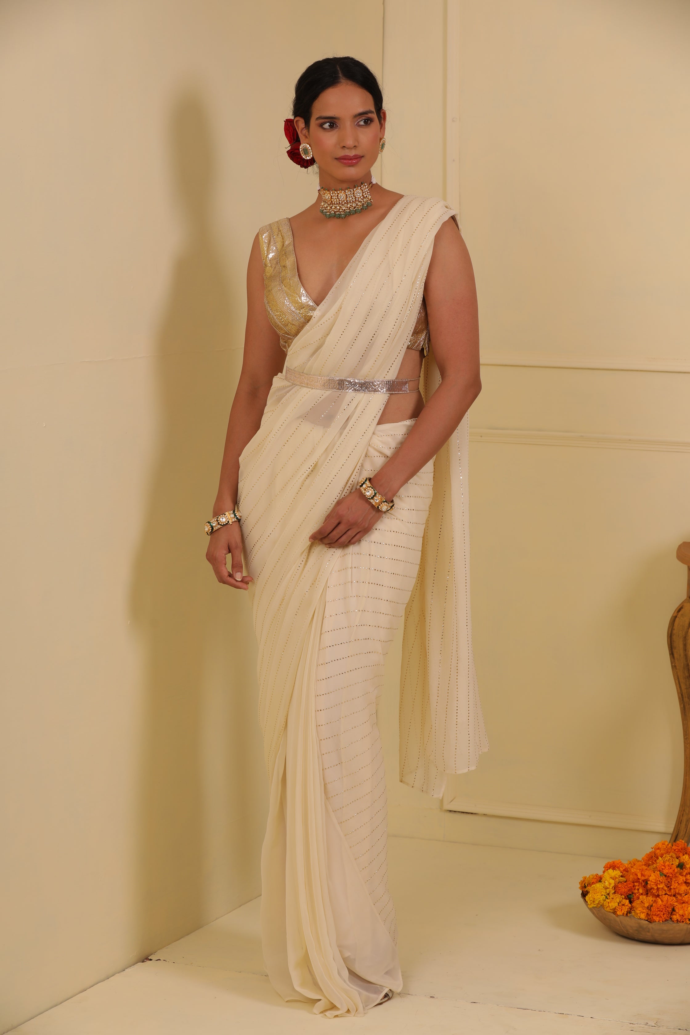 Off white saree