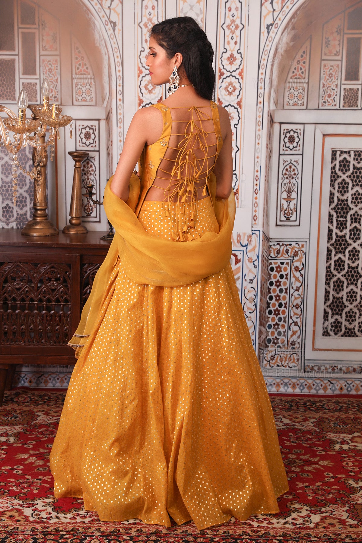 Champagne Anarkali set