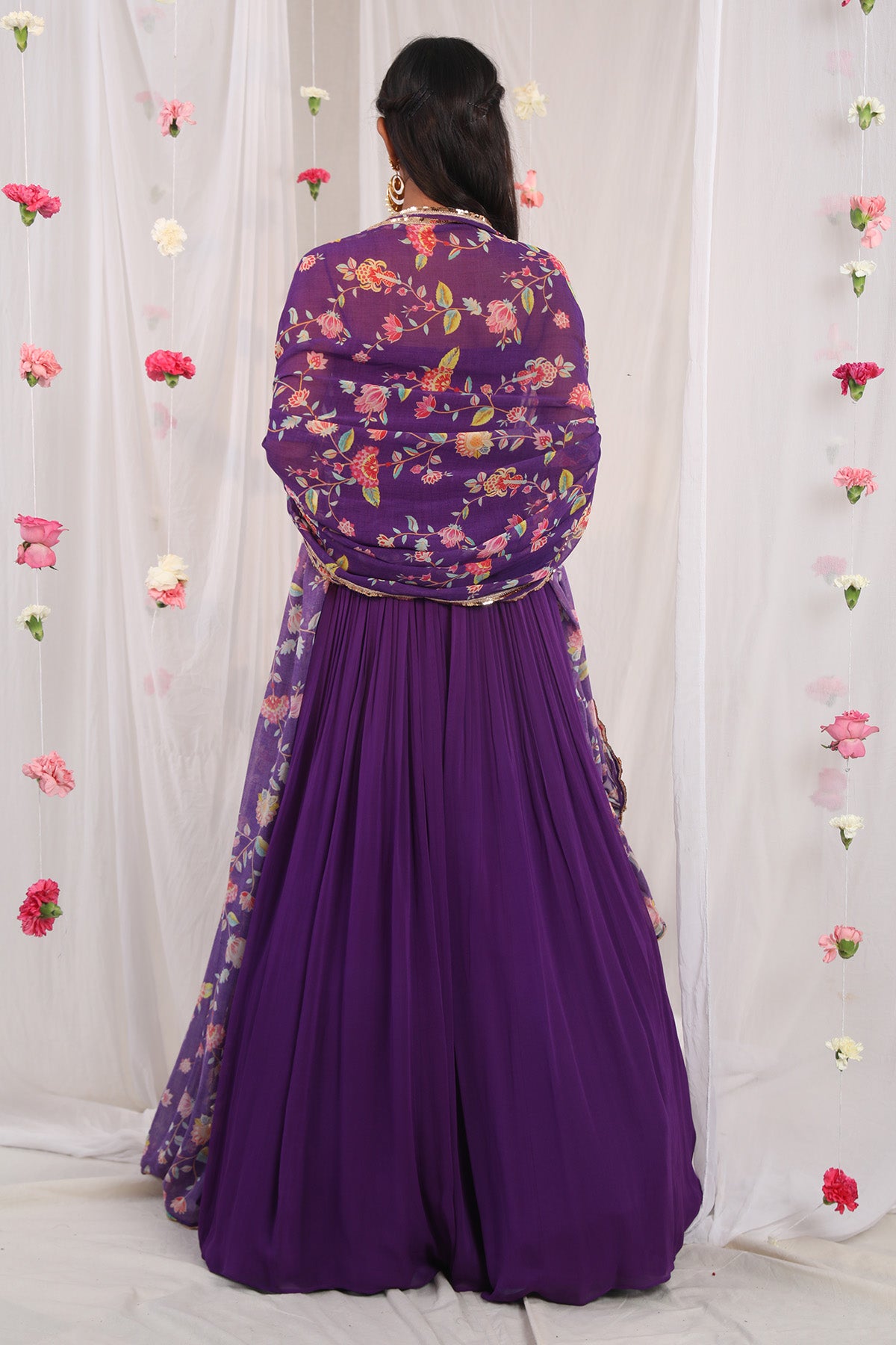 Draped purple anarkali