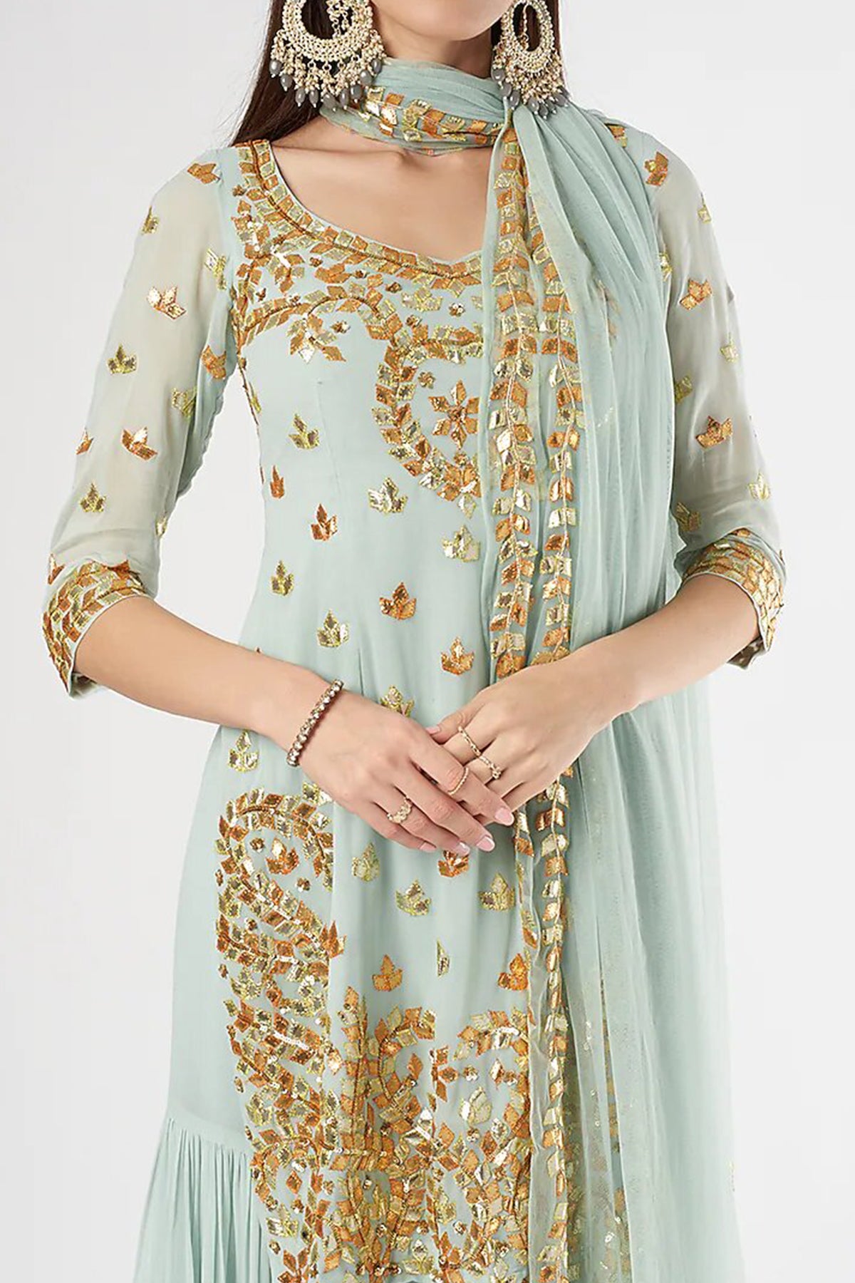 Ice blue kurta set