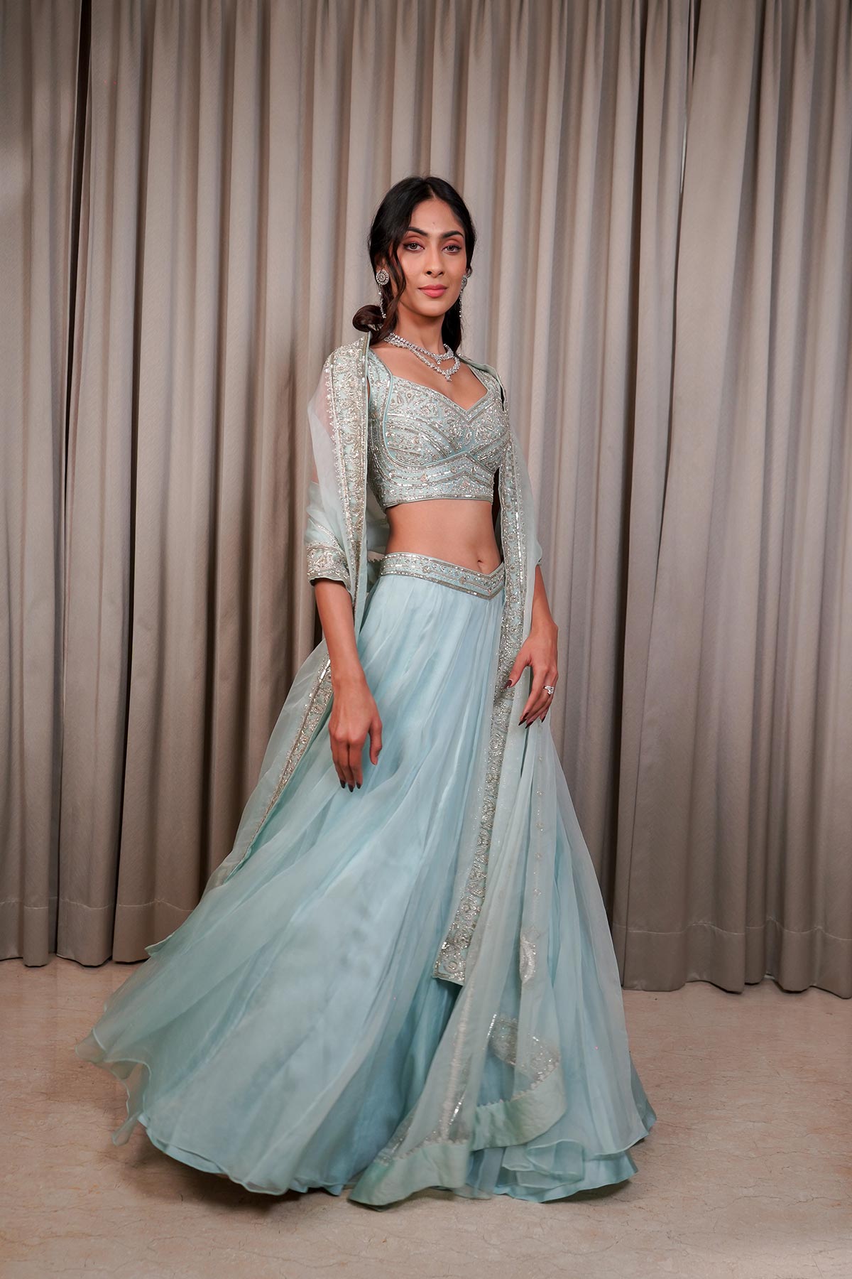 Ice Blue Lehenga Set