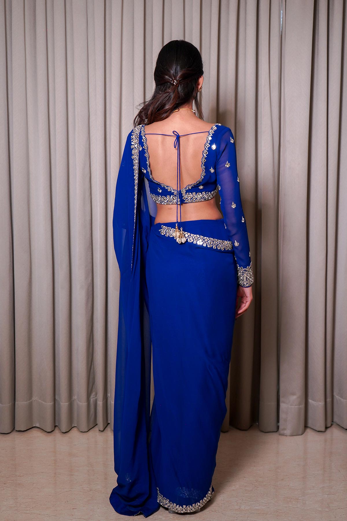 Electric Blue Saree Set