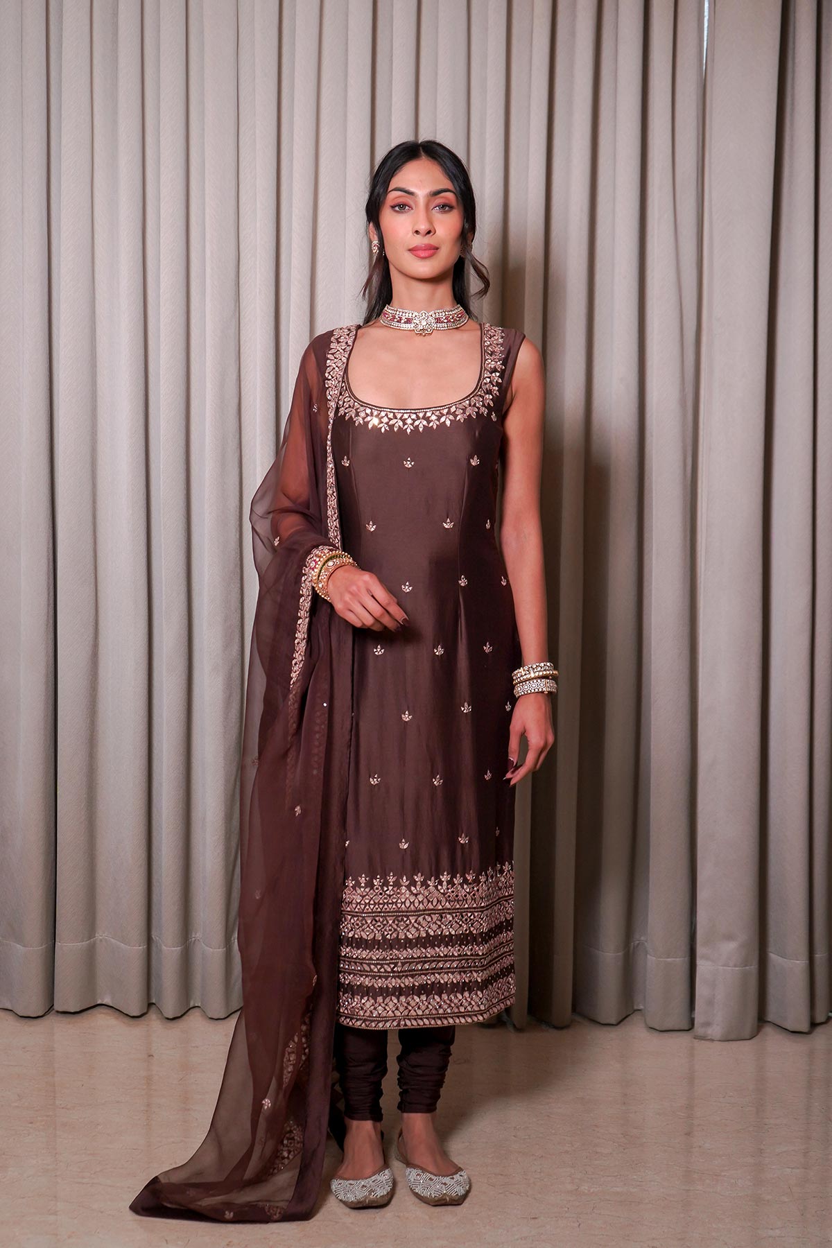 Brown Kurta Set