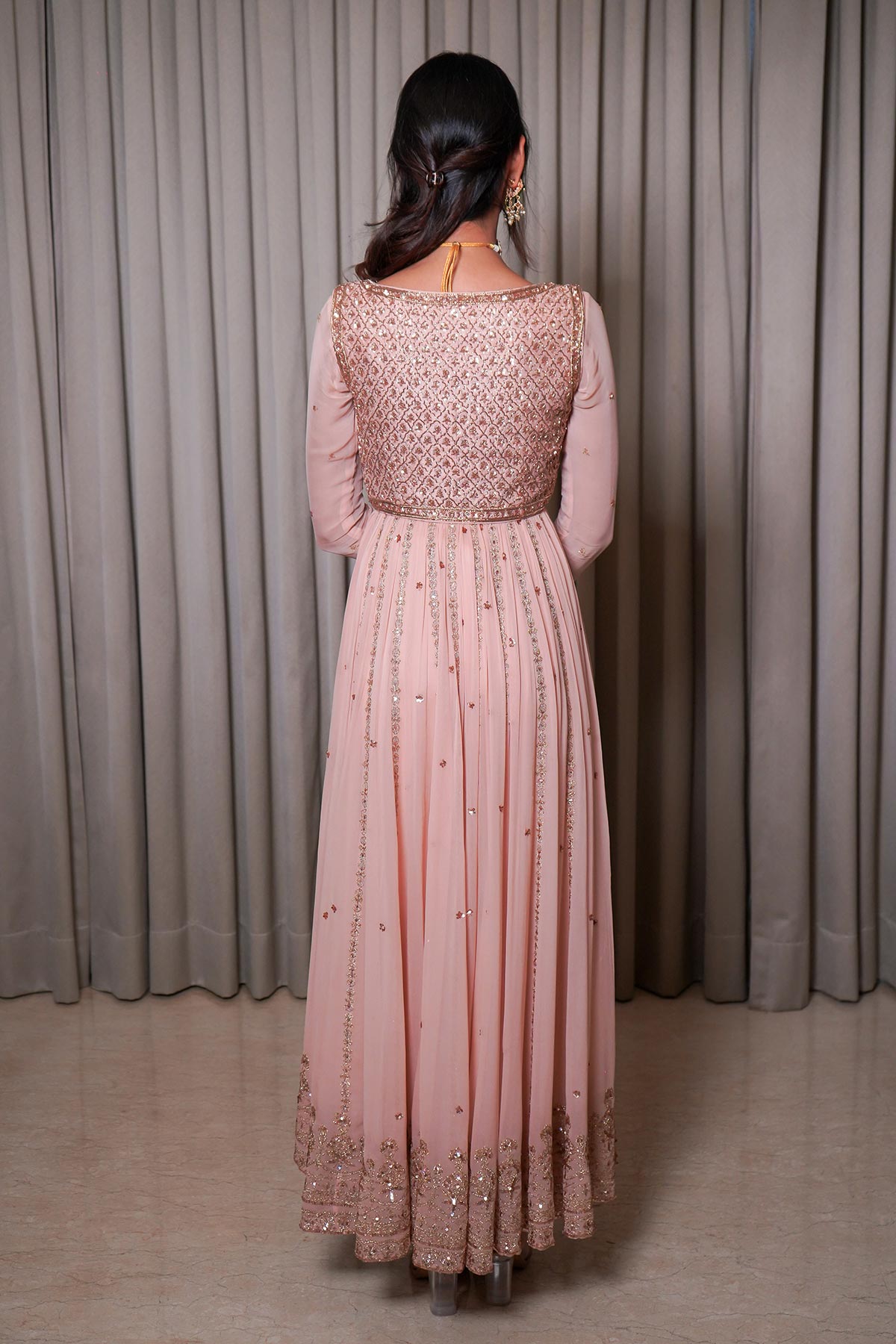 Blush pink anarkali set