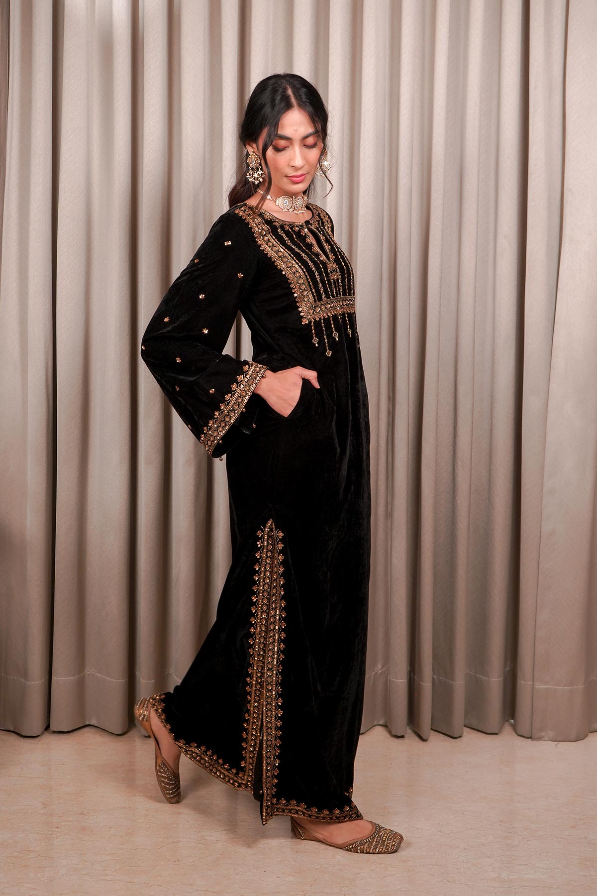 Black Kaftan Set