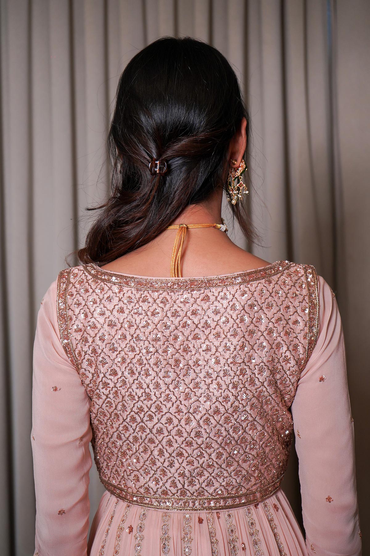 Blush pink anarkali set