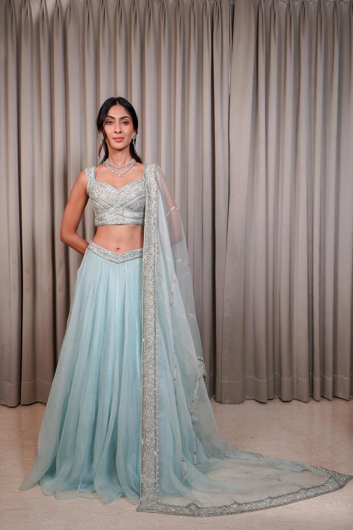 Ice Blue Lehenga Set