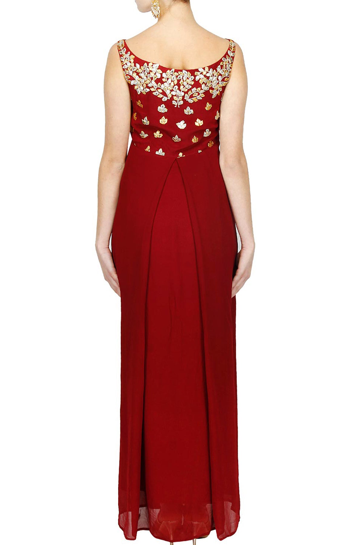 Maroon gota pati gown