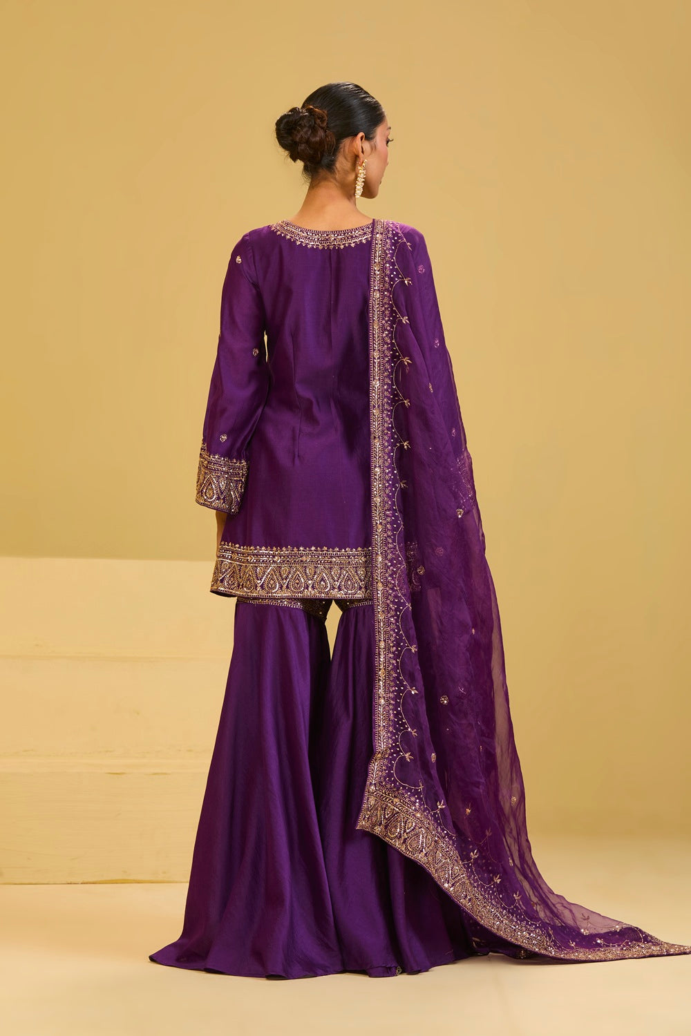 Purple Sharara Set