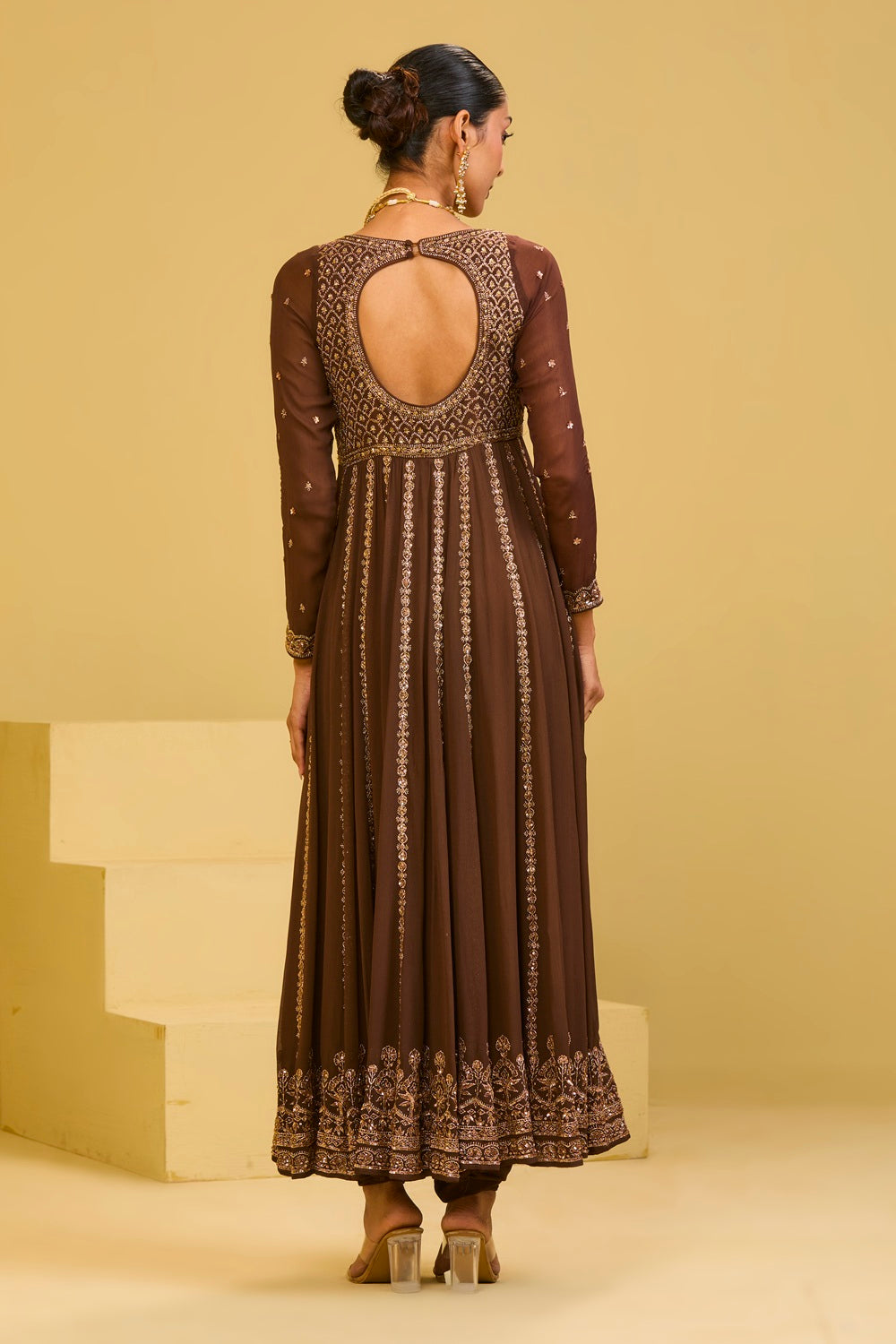 Brown Anarkali Set