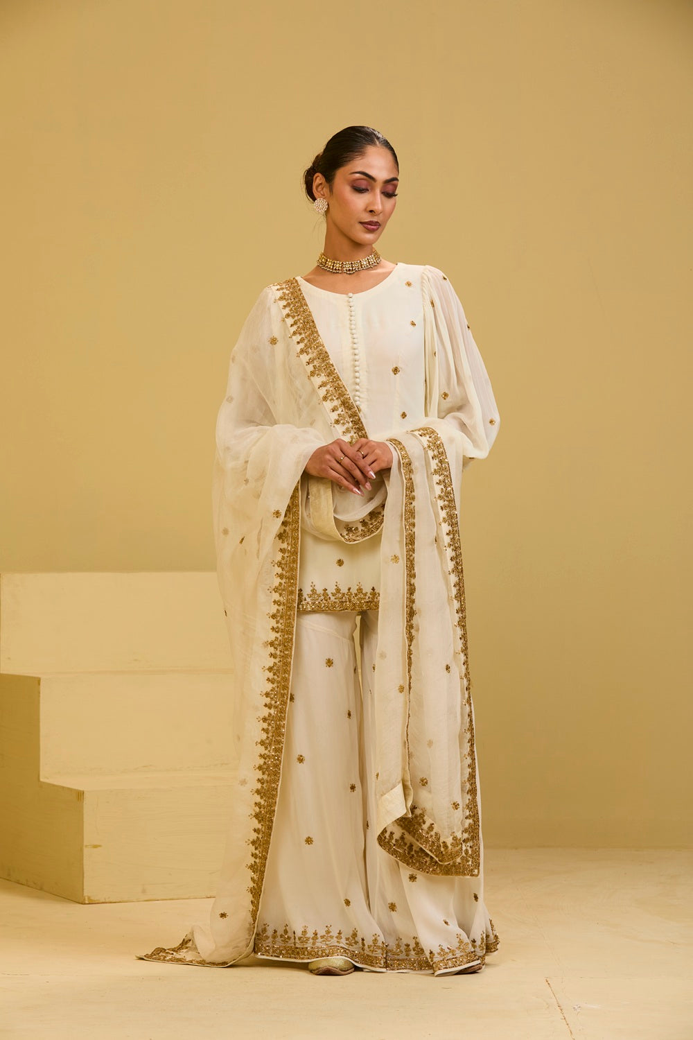 Off White Sharara Set
